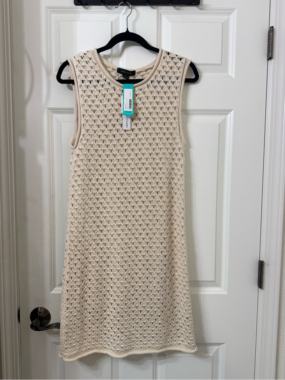 NWT Sanctuary Summer Shell Knit Dress Cream Size Small Crochet Open Knit